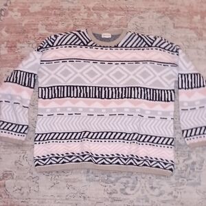 52 Seven Pink Black Geo Print Soft Over Sized Large